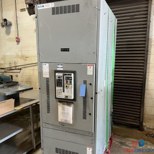 Eaton 2000A three-phase switchboard full front view with visible control breaker